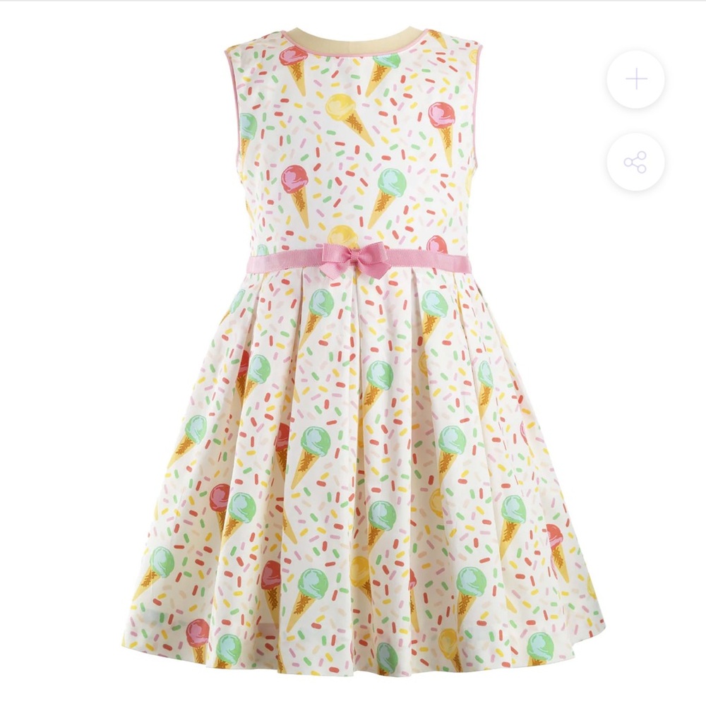 Rachel Riley ice cream dress White and Pink sz 10